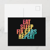 Sleep Fix食べ Cars Repeat Auto Mechaniker ポストカード (正面/裏面)