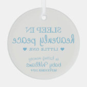 Sleep In Heavenly Peace Baby boy Loss Remembrance ガラスオーナメント (裏面)
