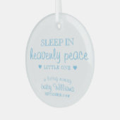 Sleep In Heavenly Peace Baby boy Loss Remembrance ガラスオーナメント (正面左)