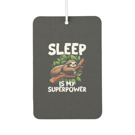 Sleep is My Superpower Sloth T-Shirt カーエアーフレッシュナー (正面)