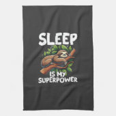 Sleep is My Superpower Sloth T-Shirt キッチンタオル (縦)