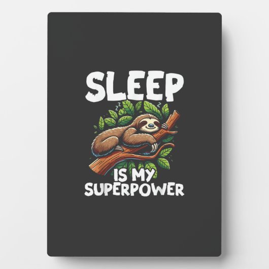 Sleep is My Superpower Sloth T-Shirt フォトプラーク (正面)