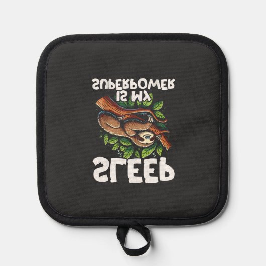 Sleep is My Superpower Sloth T-Shirt 鍋敷き (正面)