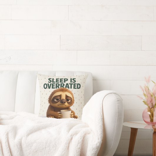 Sleep Is Overrated Sloth – Funny Gift New Parents クッション (ソファ)