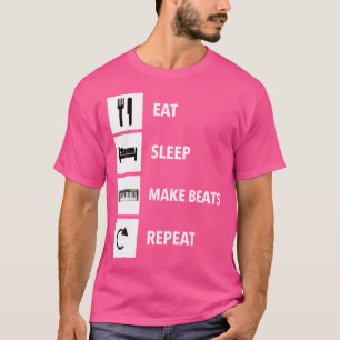 Sleep Make食べビートRepeat Music Producer Musicia Tシャツ
