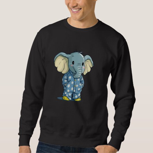 Sleep Mode Activated with This Cozy Elephant スウェットシャツ (正面)