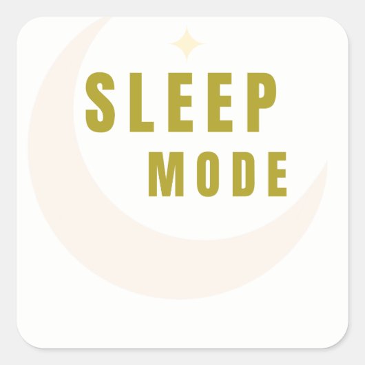 Sleep Mode Moon & Star Sticker スクエアシール (正面)