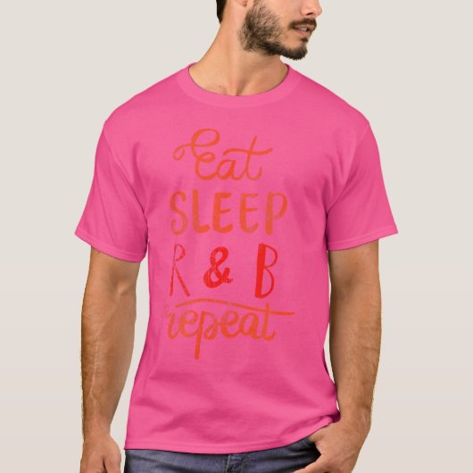 Sleep Rb食べ Repeat Music Lover Gift Musiciaリピーターおもし Tシャツ (正面)