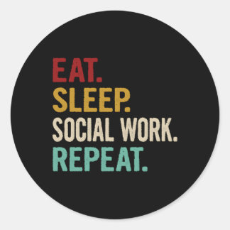 SLEEP SOCIAL 食べ Work Repeat Social Worker ラウンドシール