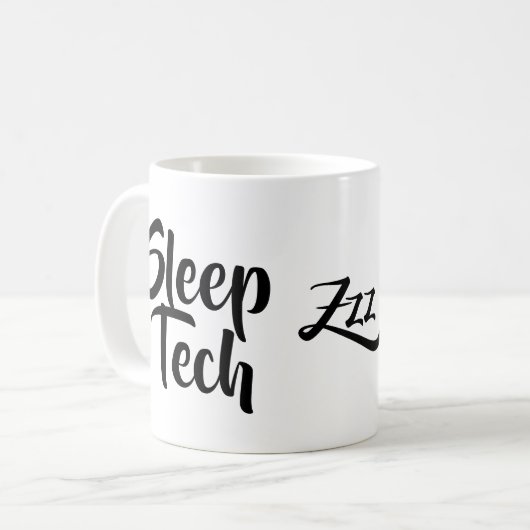 Sleep Tech Technologist Magギフトクリニックのギフト コーヒーマグカップ (正面左)