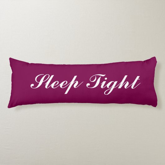 Sleep tight burgundy red elegant script typography ボディピロー (正面)