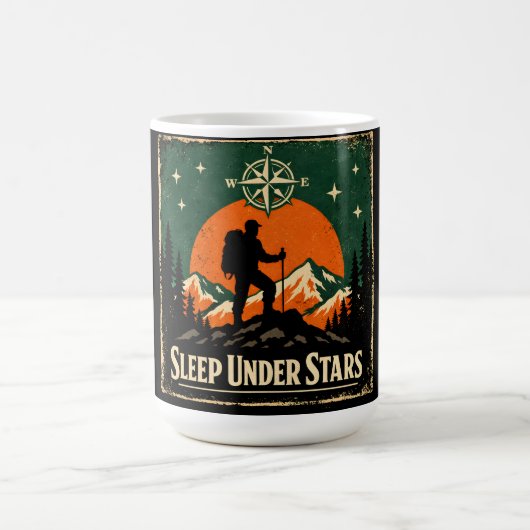 Sleep Under Stars – Stargazing Camper Nature コーヒーマグカップ (中央)