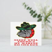 Sleep Well America My Marine Has Your Back USMC ポストカード (スタンド正面)