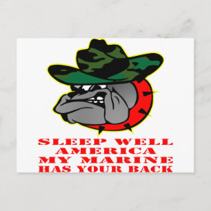 Sleep Well America My Marine Has Your Back USMC ポストカード