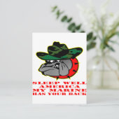 Sleep Well America My Marine Has Your Back USMC ポストカード (スタンド正面)