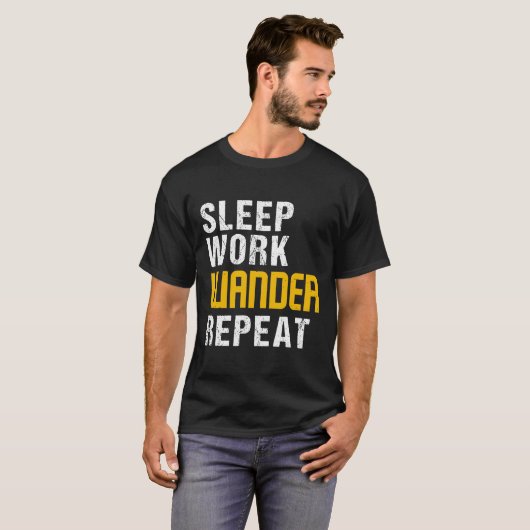 Sleep work wander repeat tシャツ (正面フル)