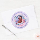 Sleeping African American Baby Girl Seashell ラウンドシール (封筒)