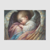 Sleeping Baby Angel Wings Decoupage 薄葉紙 (正面)