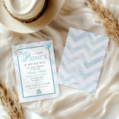 Sleeping Baby On Moon Blue Watercolor Baby Shower 招待状