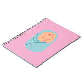 Sleeping Baby Swaddled in Blue ノートブック (左側)