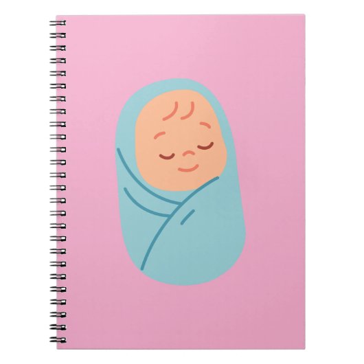Sleeping Baby Swaddled in Blue ノートブック (正面)