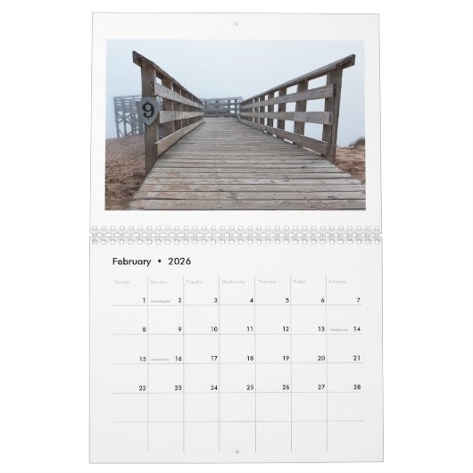 Sleeping Bear Dunes Calendar カレンダー (2月 2026)