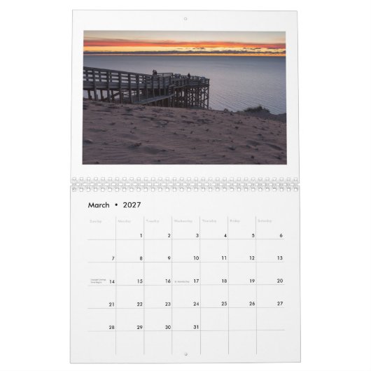 Sleeping Bear Dunes Calendar カレンダー (3月 2027)