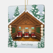 Sleeping Bear Family Woodland Cabin Personalized セラミックオーナメント (左)