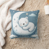 Sleeping Bear Personalized Baby Name  クッション (ブランケット)