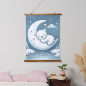 Sleeping Bear Personalized Baby Name 吊り下げ型タペストリー (寝室)