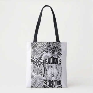 Sleeping Beauty – Monochrome Floral Hand-Drawn Art トートバッグ