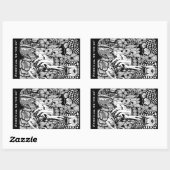 Sleeping Beauty – Monochrome Floral Hand-Drawn Art 長方形シール (シート)
