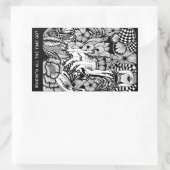 Sleeping Beauty – Monochrome Floral Hand-Drawn Art 長方形シール (バッグ)