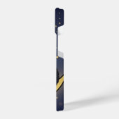 Sleeping Black Cat Gold Crescent Moon Celestial iPhoneケース (左側面)