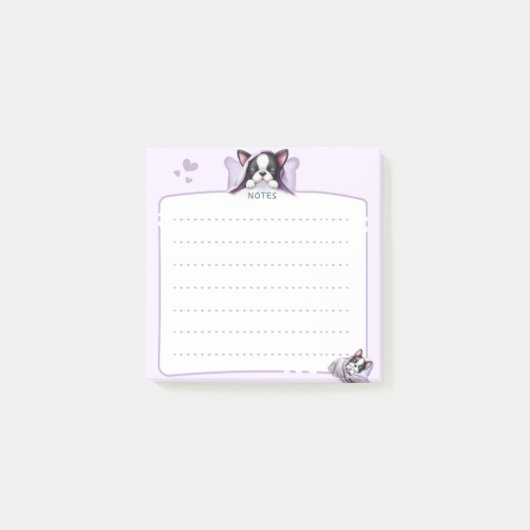 Sleeping Boston Terrier Post It Notes ポストイット (正面)