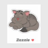 Sleeping brown cat cartoon - vinyl sticker シール (シート)