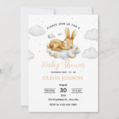 Sleeping Bunny Baby Shower Invitation 招待状 (正面)