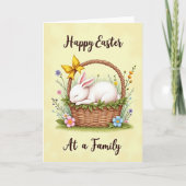 Sleeping Bunny Floral Basket Card カード (正面)