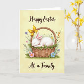 Sleeping Bunny Floral Basket Card カード (黄色い花)