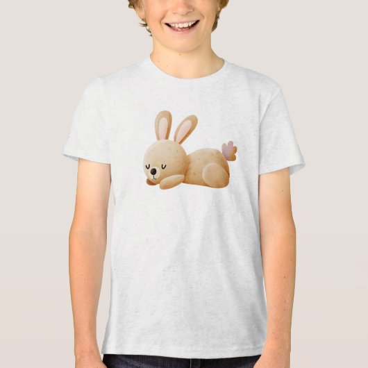 Sleeping Bunny Illustration トライブレンドＴシャツ (正面)