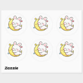 Sleeping Bunny Moon Easter Design ラウンドシール (シート)