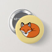 Sleeping Cartoon Fox on Yellow 缶バッジ (正面&裏面)