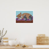 Sleeping Cat and Sneaky Mice ポスター (キッチン)