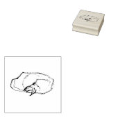 Sleeping Cat Line Drawing Art Drawing ラバースタンプ (押印)