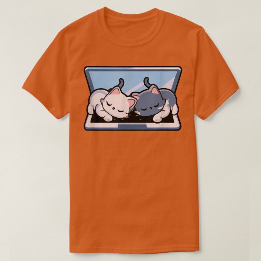 Sleeping CatsノートPCかわいい日本のAnime Boys Gi Tシャツ (デザイン正面)