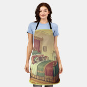 Sleeping Christmas Cats Apron エプロン (着用した状態)