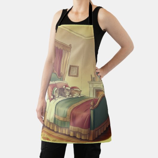Sleeping Christmas Cats Apron エプロン (インサイチュ)