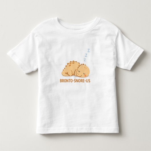 Sleeping Dinosaur – Cozy Dino Café Illustration トドラーTシャツ (正面)
