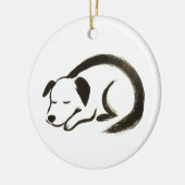 Sleeping Dog – Ink Brush Comfort on セラミックオーナメント (左)