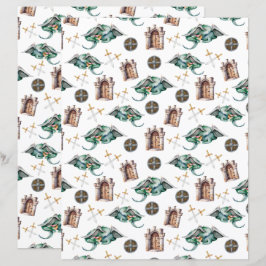 Sleeping Dragons Scrapbook Paper